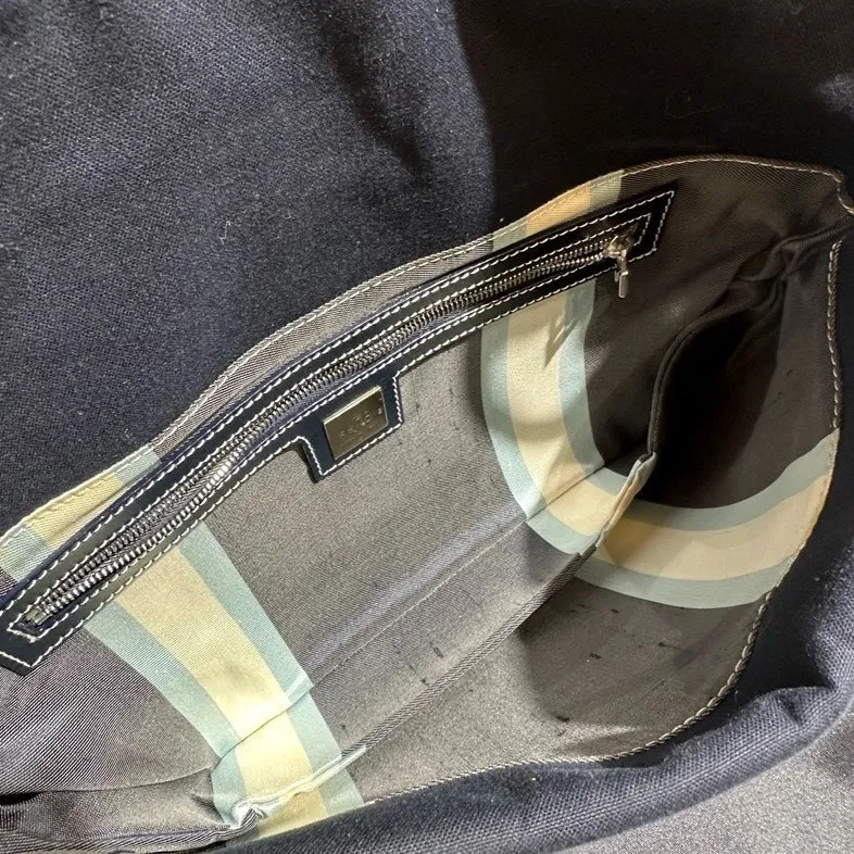 🔥 Price Drop  Fendi Hobo Bag Black Suede Vintage Designer Handbag