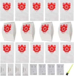 14 Packs 3D Airclean FJM Vacuum Bags Replacement for Miele Compact C1 Vacuum Bag Type FJM,Compact C1,Compact C2,S6000-S6999,S4000-S4999,S700,S500-S578 with 4 Motor Protection Filters,4 AirClean Filter