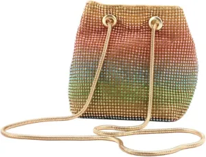 1Pc Rhinestone Bucket Bag for Women Stylish Evening Handbag Sparkly Shoulder Bag for Parties and Special Occasions Fashionable Clutch Purse