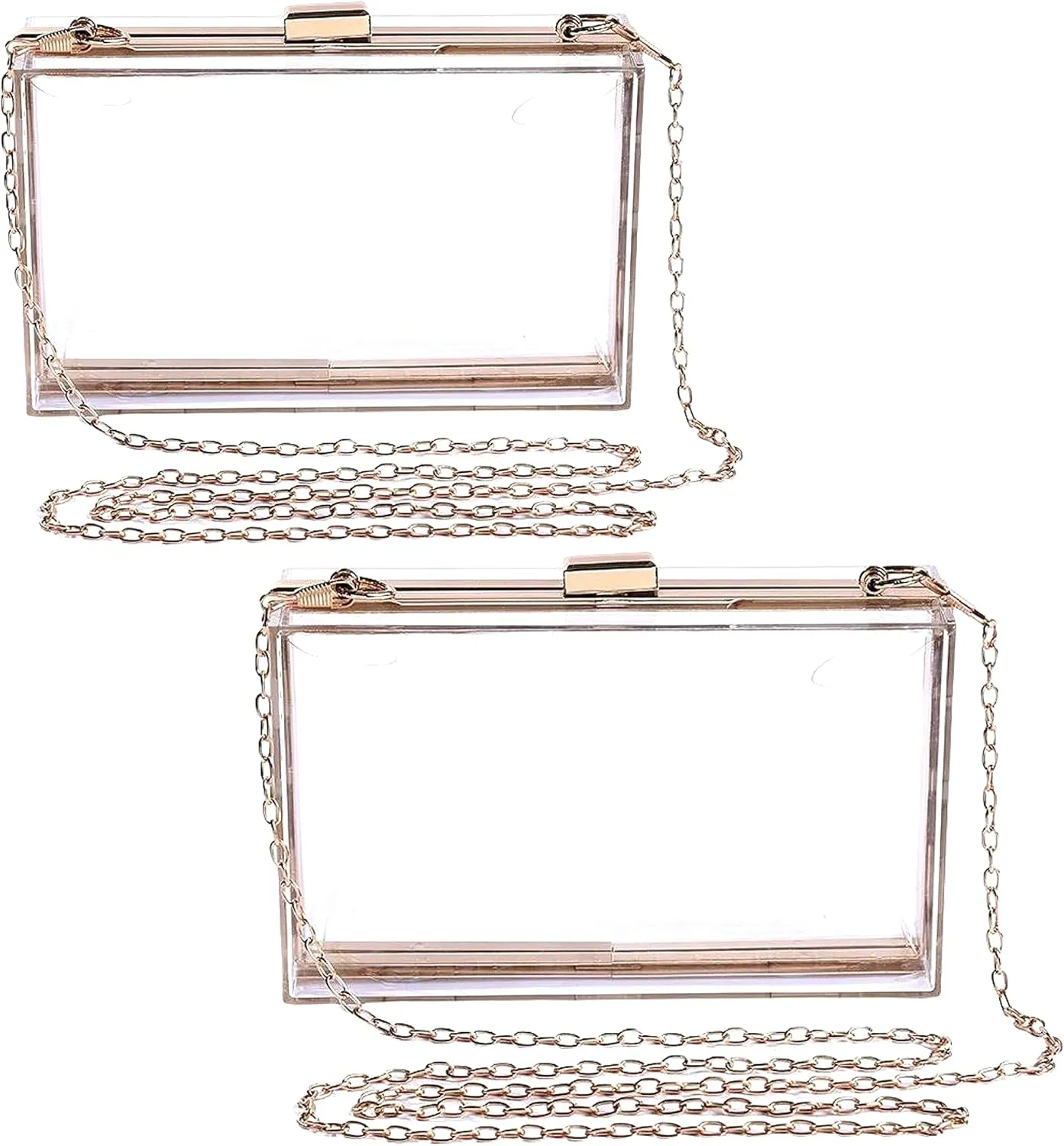 2pack acrylic clutch purse, clear purse stadium approved, Crossbody Shoulder Evening Handbag, clear purse concert approved, clear box purse ita purse its bag