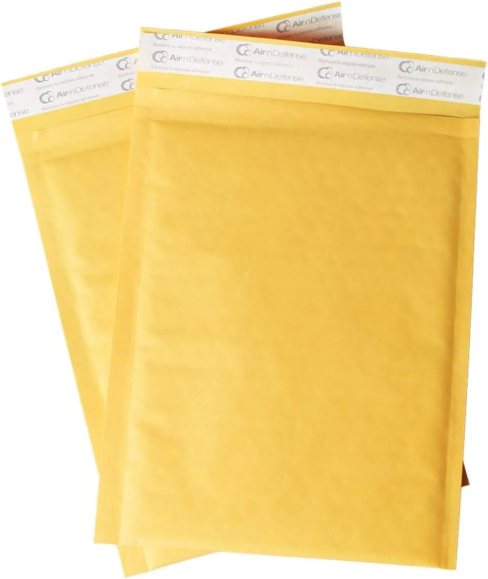 32/250/500/1000/2000/5000 pcs #00 5x10 Kraft Bubble Padded Envelopes Mailers Shipping Bags AirnDefense (1000)