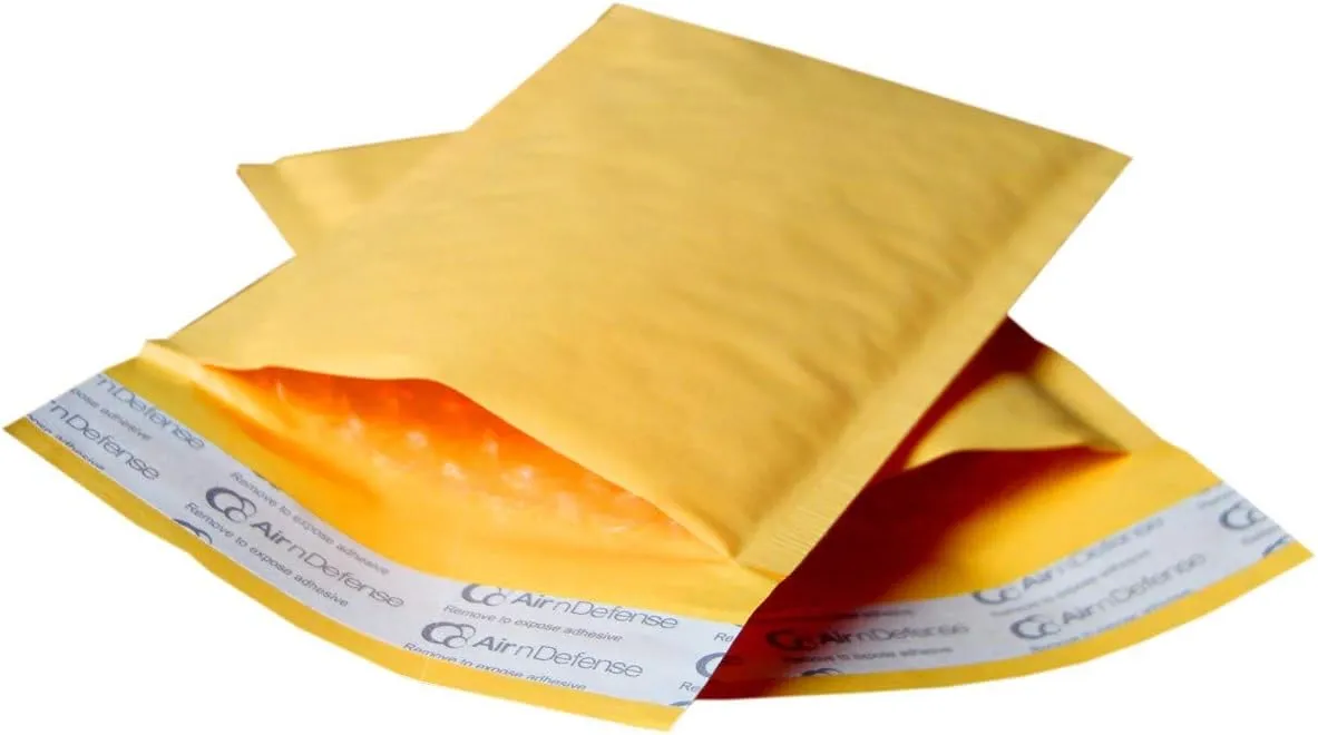 32/250/500/1000/2000/5000 pcs #00 5x10 Kraft Bubble Padded Envelopes Mailers Shipping Bags AirnDefense (1000)