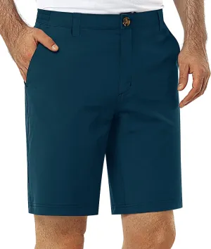 33,000ft Mens Golf Shorts 9 inch Inseam Quick Dry Elastic Waist Classic-Fit Drawstring Dress Shorts Hiking Fishing Business