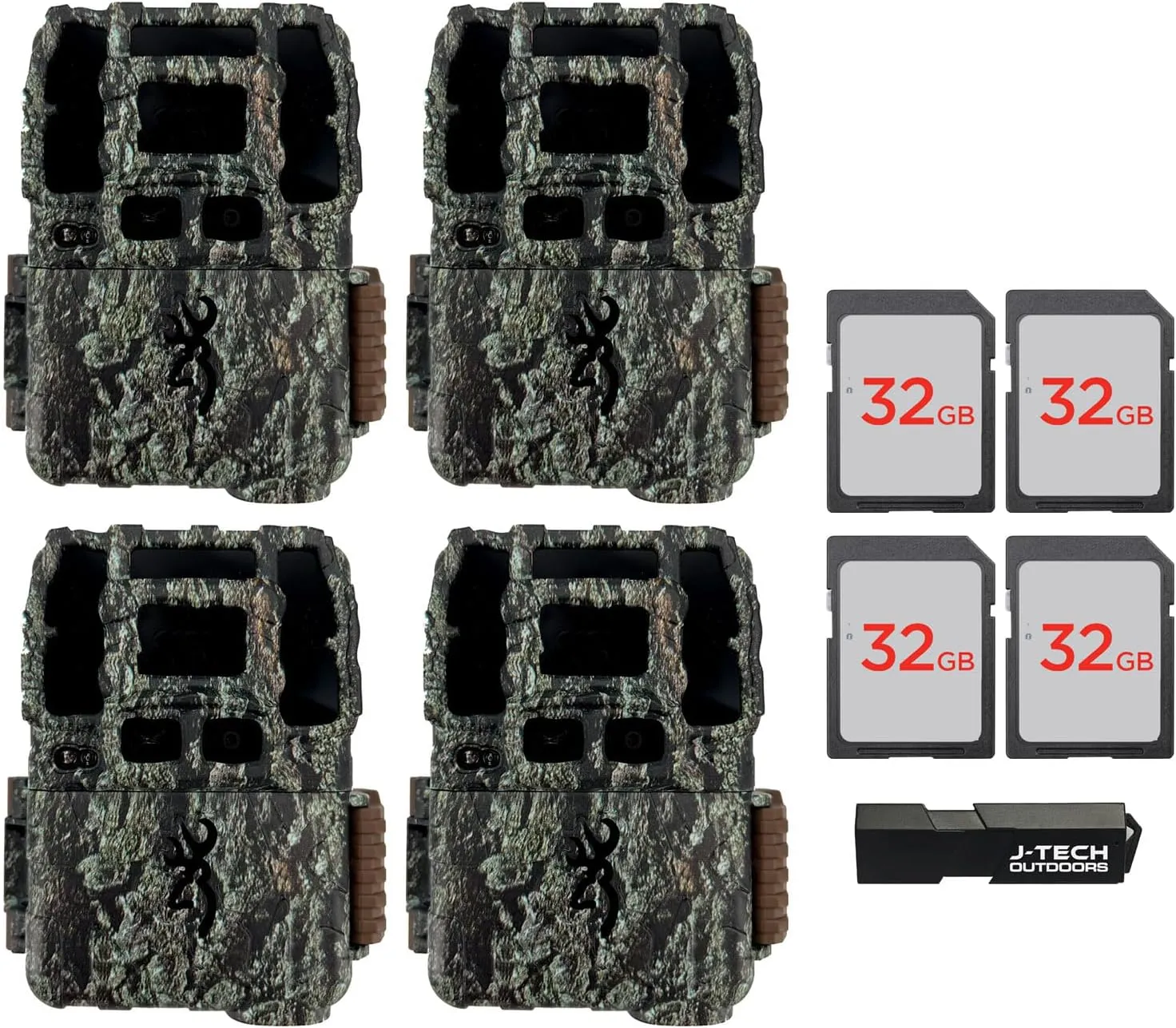 (4) Browning Dark Ops DCL Nano Trail Game Camera Bundle Includes 32GB Memory Card and J-TECH Card Reader (26MP) | BTC6DCLN, Camo