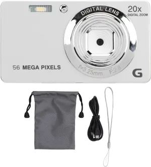 4K Digital Camera 56MP for Travel Vlogging with 20X Zoom Shake Webcam Function 2.7 Inch LCD Screen