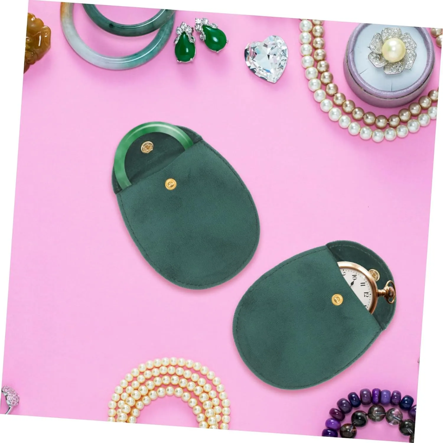 5sets Vintage Watch Bag Pocket Watch Case Retro Style Pouch Storage Case 2pcs*5