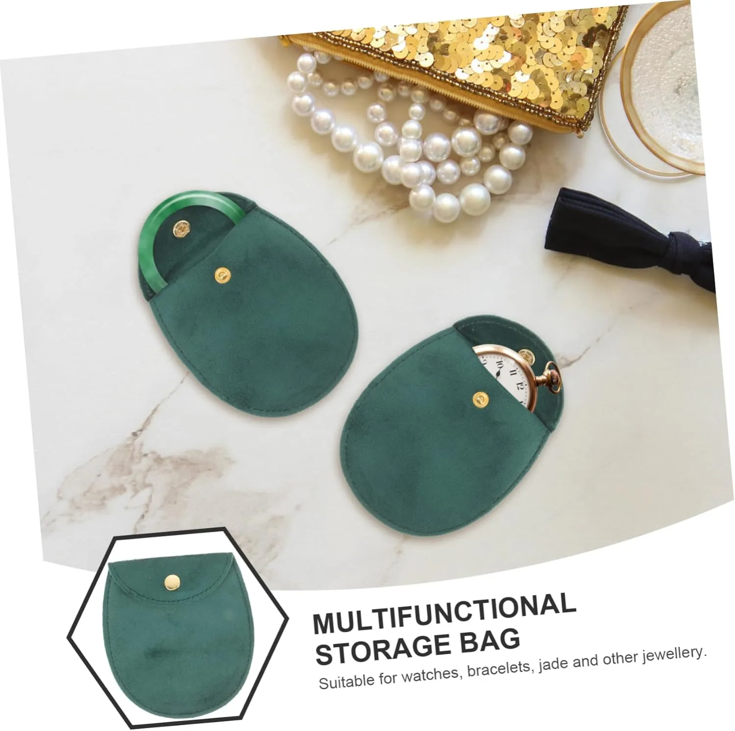 5sets Vintage Watch Bag Pocket Watch Case Retro Style Pouch Storage Case 2pcs*5