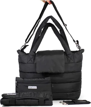 7AM Tote Bag for Women - Waterproof Capri Crossbody & Zippered Diaper Bags, Included Changing Diaper Pad & 2 Stroller Straps