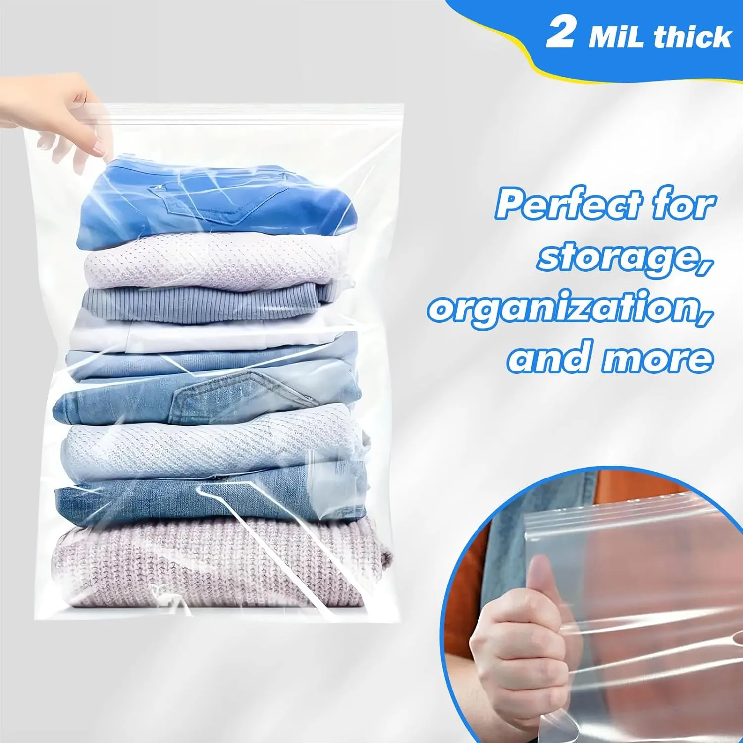 9”x12” Reclosable Clear Zip Poly Bags 500 Pcs Resealable Plastic Bags with Lock Seal Zipper for Packaging Clothes, T-shirts, Pants, Gifts, Small Business Shipping Bags 2 Mil Thickness, 500 ct