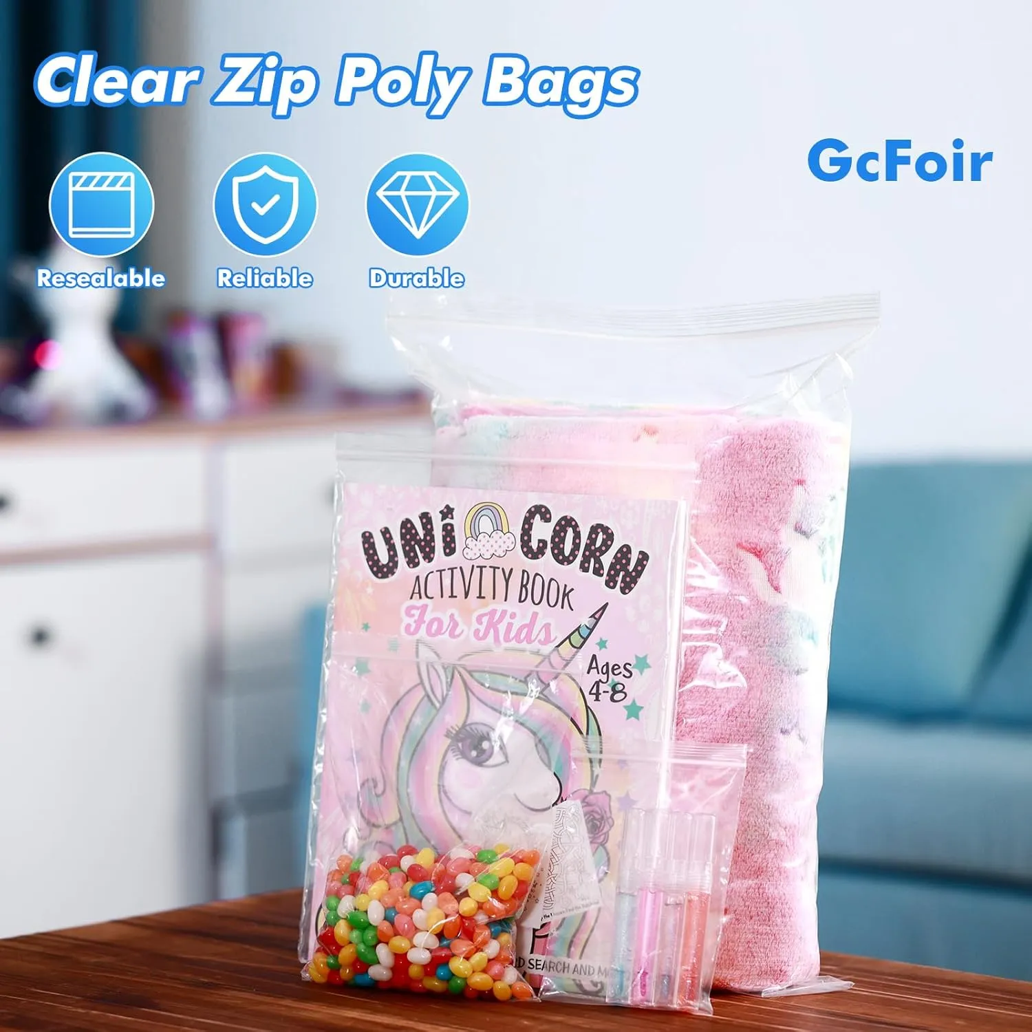 9”x12” Reclosable Clear Zip Poly Bags 500 Pcs Resealable Plastic Bags with Lock Seal Zipper for Packaging Clothes, T-shirts, Pants, Gifts, Small Business Shipping Bags 2 Mil Thickness, 500 ct