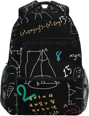 Acpiggto Backpack Daypack Shoulder Bag Math Formula Diagram Education Blackboard Multicolored Luggage Bag for Gym Sports Casual Women Men