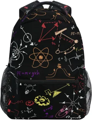 Acpiggto Backpack Hippie Physics Formula Scientific Diagram Blackboard Daypack Shoulder Bag for Travel Hiking Sports Gym Casual Camping