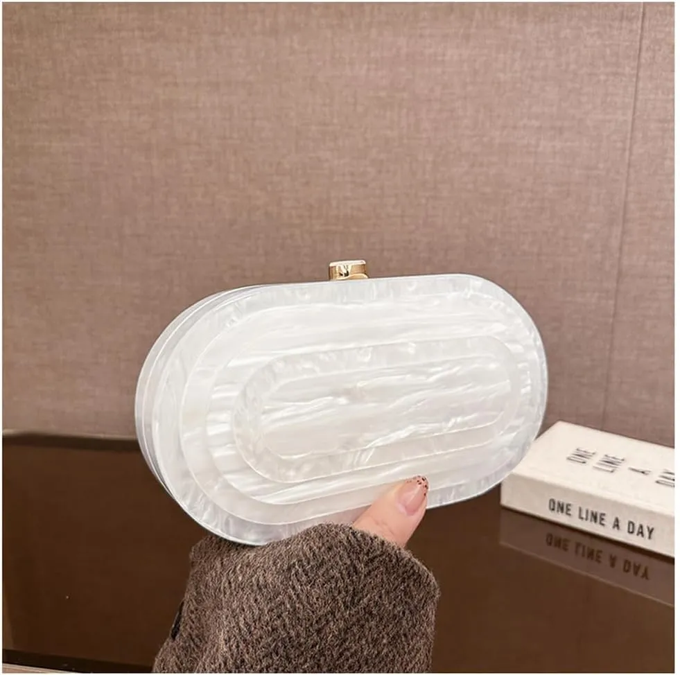 Acrylic Bubble Bag Luxury Marble Clutch Evening Purses for Women Glitter Handbag for Wedding Party Prom