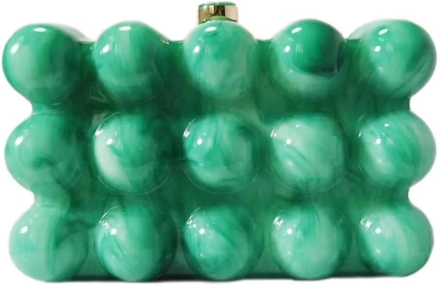 Acrylic Bubble Bag Luxury Marble Clutch Evening Purses for Women Glitter Handbag for Wedding Party Prom