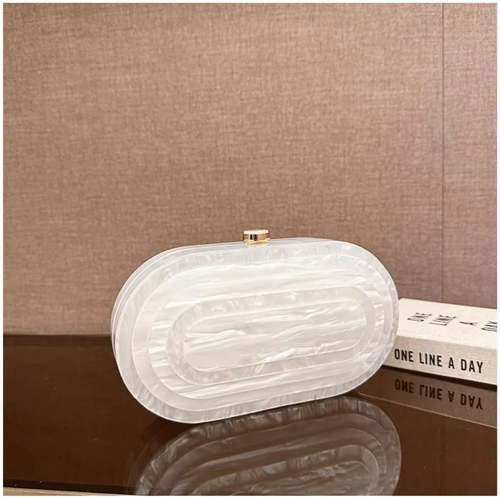 Acrylic Bubble Bag Luxury Marble Clutch Evening Purses for Women Glitter Handbag for Wedding Party Prom