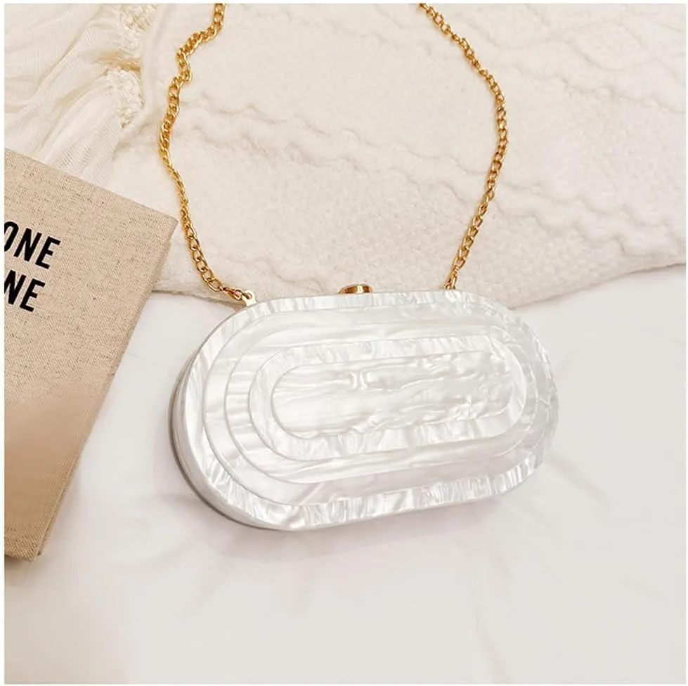 Acrylic Bubble Bag Luxury Marble Clutch Evening Purses for Women Glitter Handbag for Wedding Party Prom