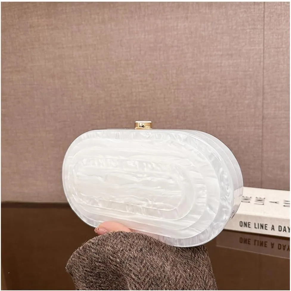 Acrylic Bubble Bag Luxury Marble Clutch Evening Purses for Women Glitter Handbag for Wedding Party Prom