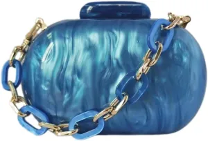 Acrylic Bubble Bag Luxury Marble Clutch Evening Purses for Women Glitter Handbag for Wedding Party Prom