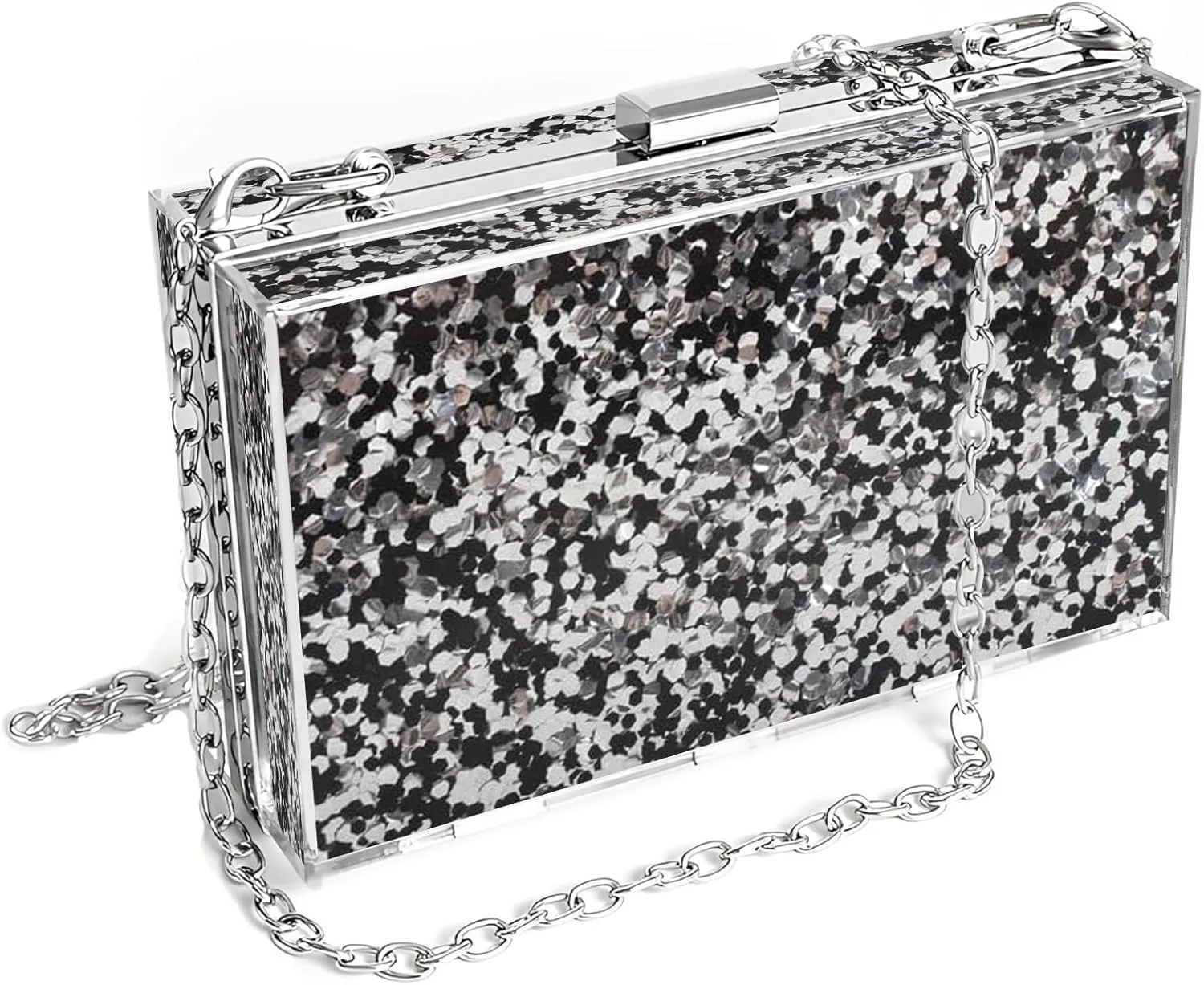 Acrylic Purses and Handbags, Mixed Color Sequins Acrylic Evening Bag,Fashion Lovely Shoulder Bag for Dinner Party Travel