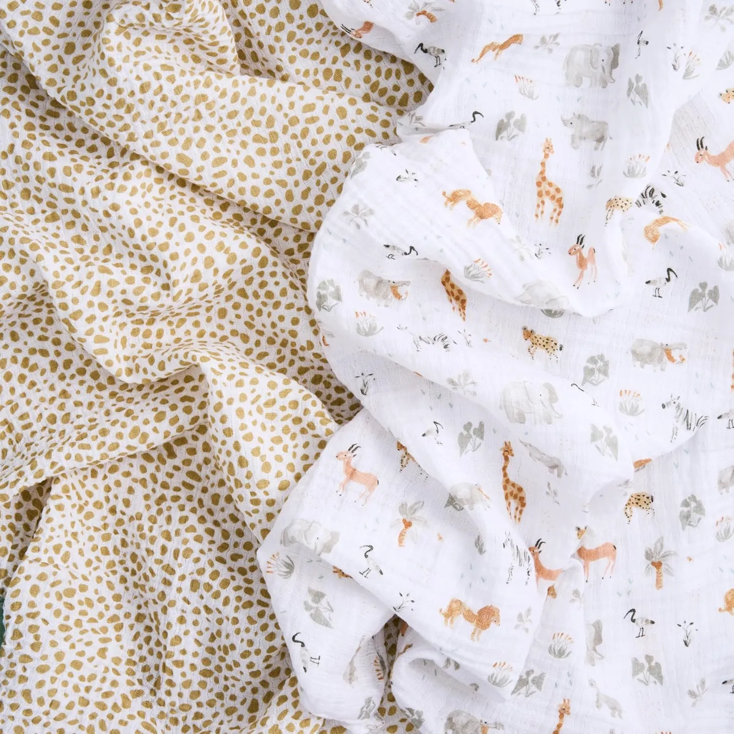 aden   anais Essentials Cotton Muslin Swaddle, Breathable Baby Blanket, Ideal for Boys, Girls, Newborns, Babies & Infants, Receiving Blanket, Soft and Lightweight Wrap, 2 Pack, Giraffe Safari