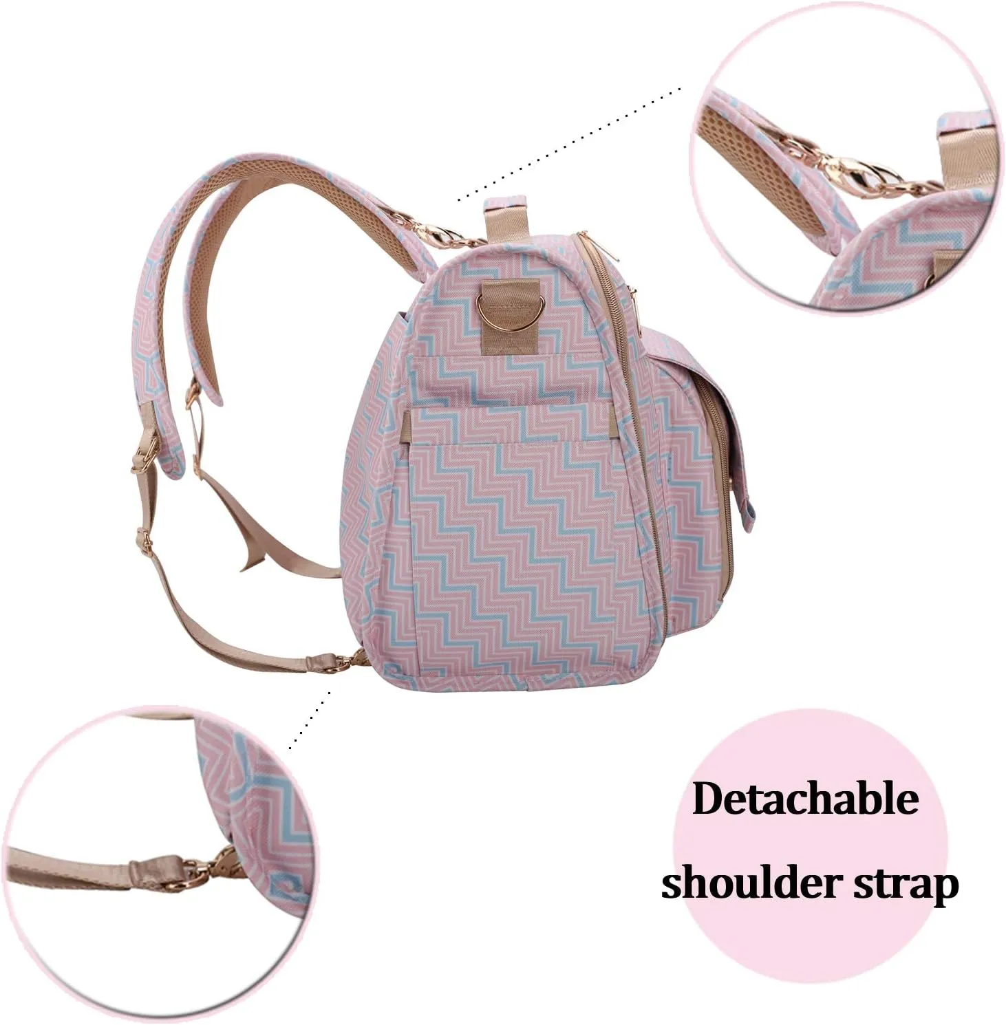 ALLCAMP Diaper Bag Large, Support Baby Stroller, Converted Into a Tote Bag