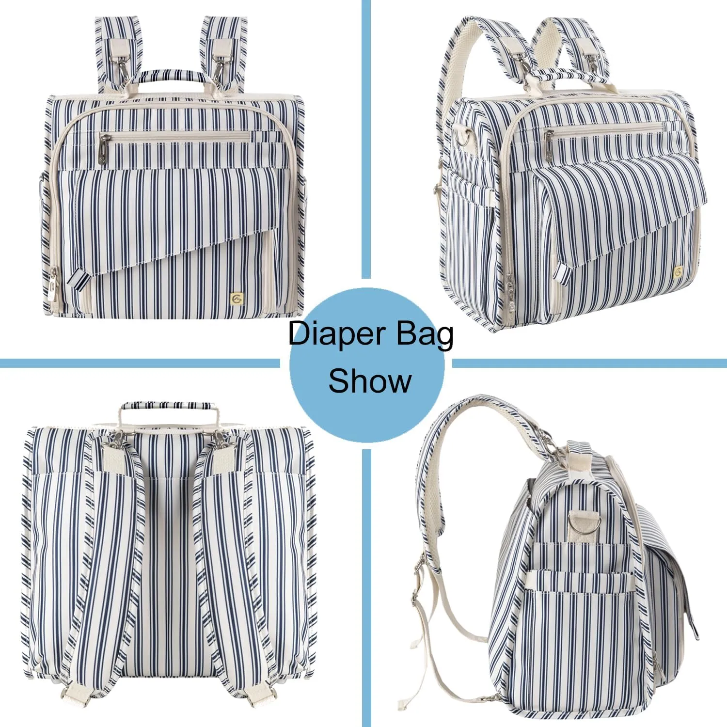 ALLCAMP Diaper Bag Large, Support Baby Stroller, Converted Into a Tote Bag