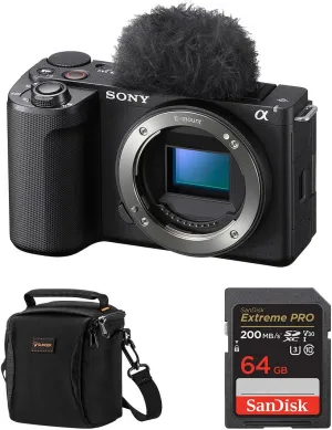 Alpha ZV-E10 II Mirrorless Camera Bundle with 64GB Memory Card, Shoulder Bag