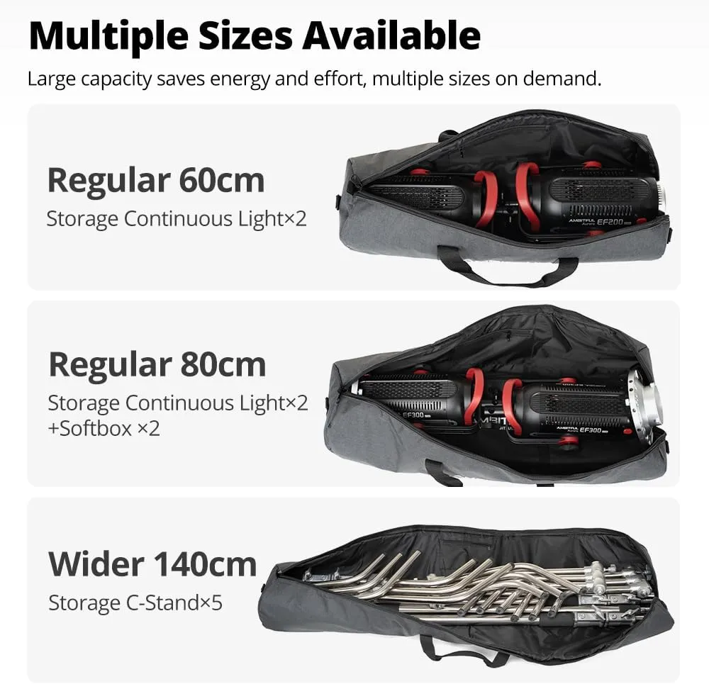 AMBITFUL Widened Version Tripod Carrying Case Bag 21/25/31/39/43/47/51/55/ for Light Stands,Boom Stand,Umbrella and Tripod Photography Accessories 51.18in(130cm)*Φ8.66in(22cm)