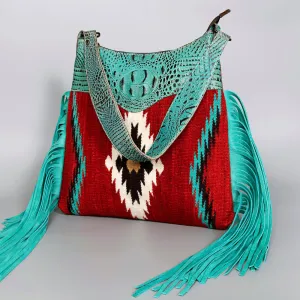 American Darling ADBG991 Hobo Saddle Blanket Crocodile Embossed Genuine Leather Women Bag Western Handbag Purse