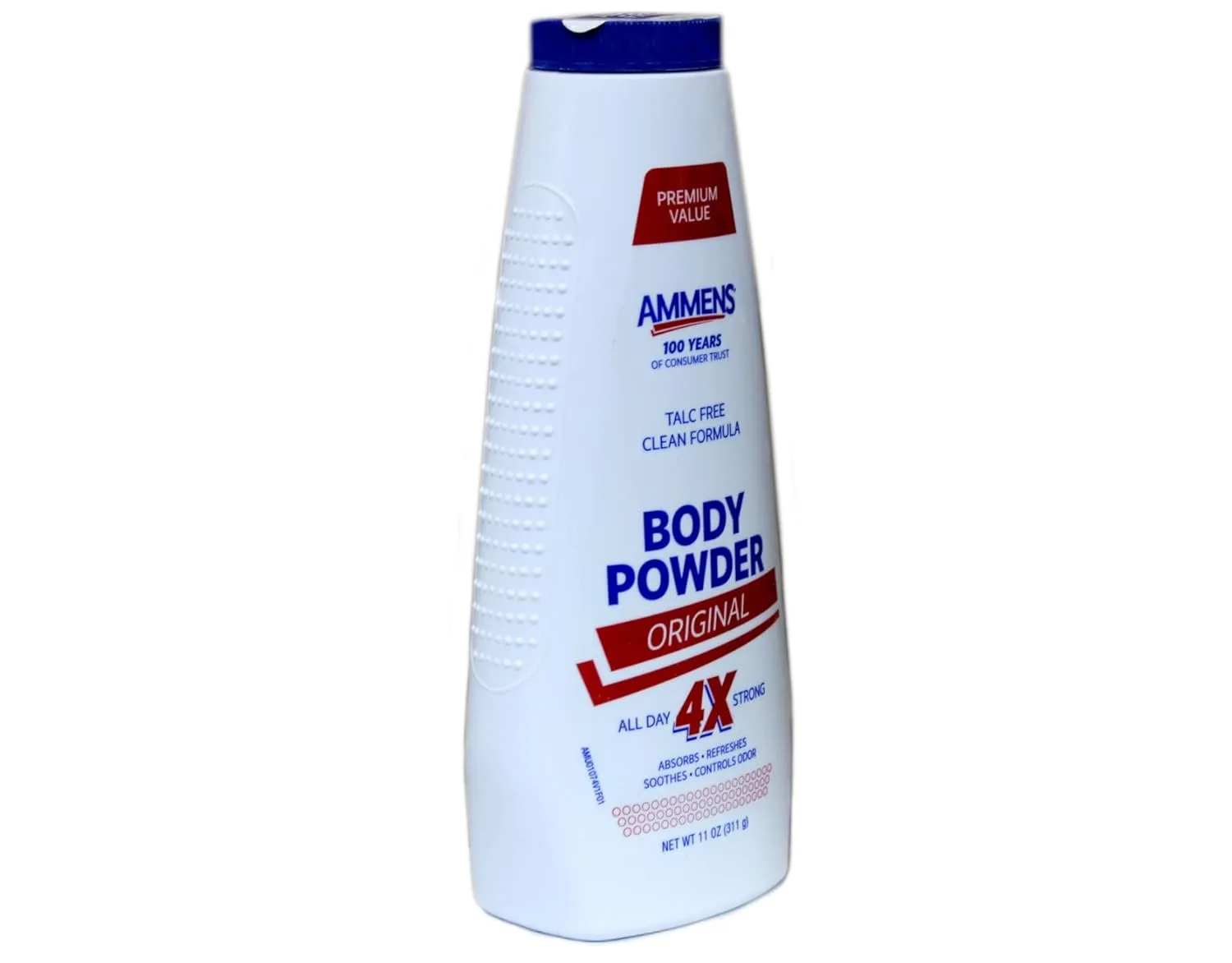Ammens Body Powder Original – Talc-Free Clean Formula, All-Day 4X Strong Protection, 11 oz (Pack of 2)