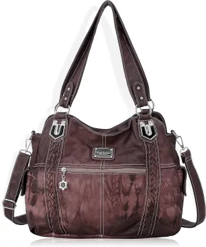 Angel Barcelo Roomy Fashion Hobo Womens Handbags Ladies Purse Satchel Shoulder Bags Tote Washed Leather Bag