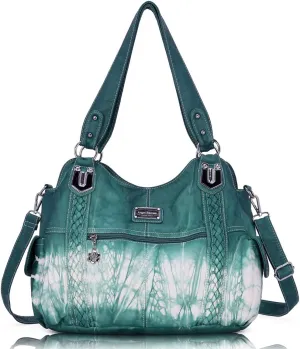 Angel Barcelo Roomy Fashion Hobo Womens Handbags Ladies Purse Satchel Shoulder Bags Tote Washed Leather Bag
