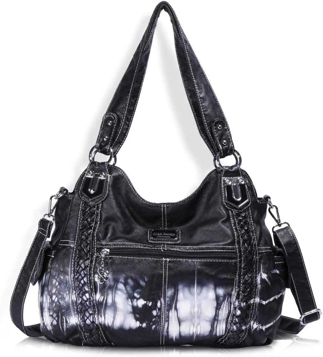 Angel Barcelo Roomy Fashion Hobo Womens Handbags Ladies Purse Satchel Shoulder Bags Tote Washed Leather Bag