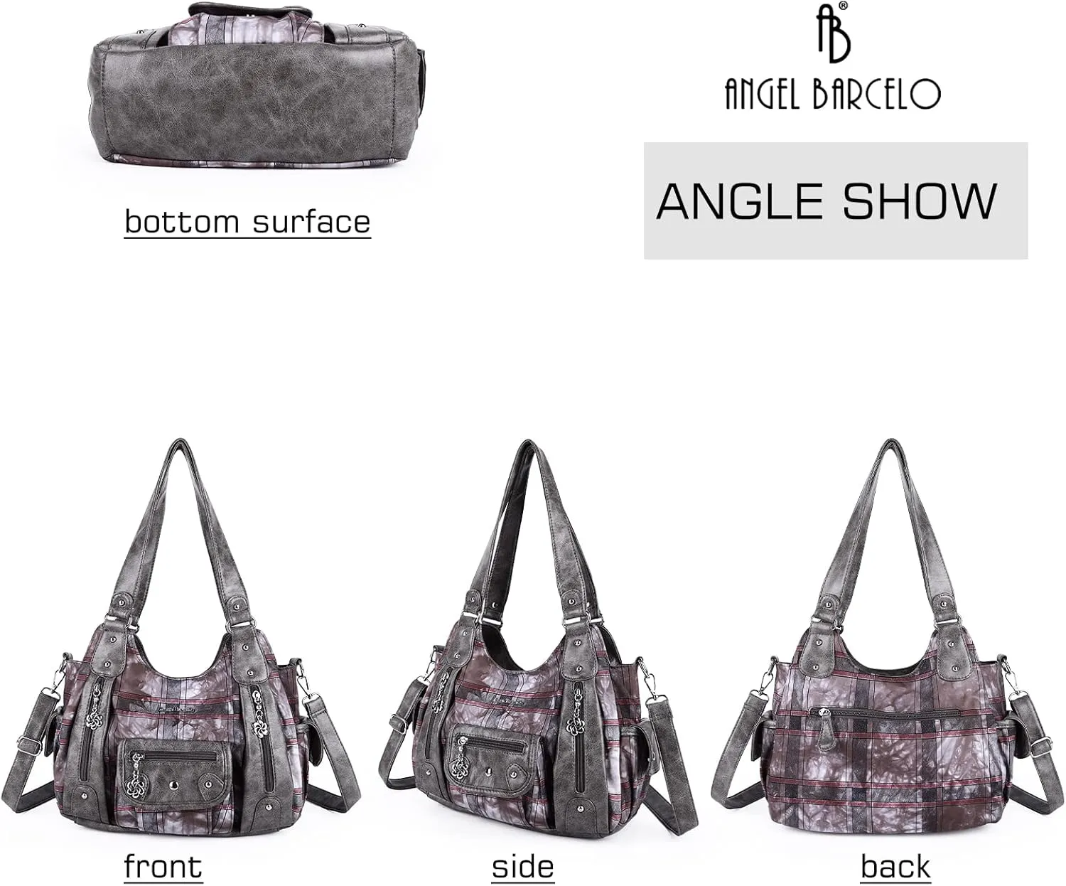 Angel Barcelo Womens Purses and Handbags PU Leather Shoulder Bag Fashion Hobo Bags for Girls