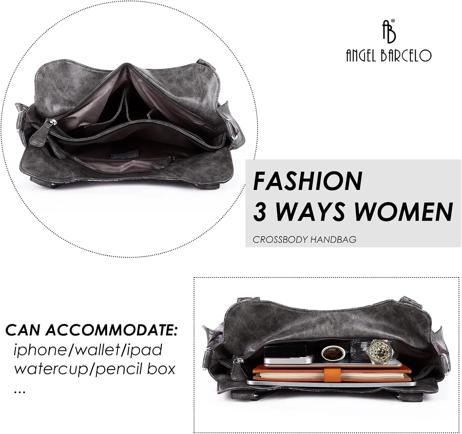 Angel Barcelo Womens Purses and Handbags PU Leather Shoulder Bag Fashion Hobo Bags for Girls