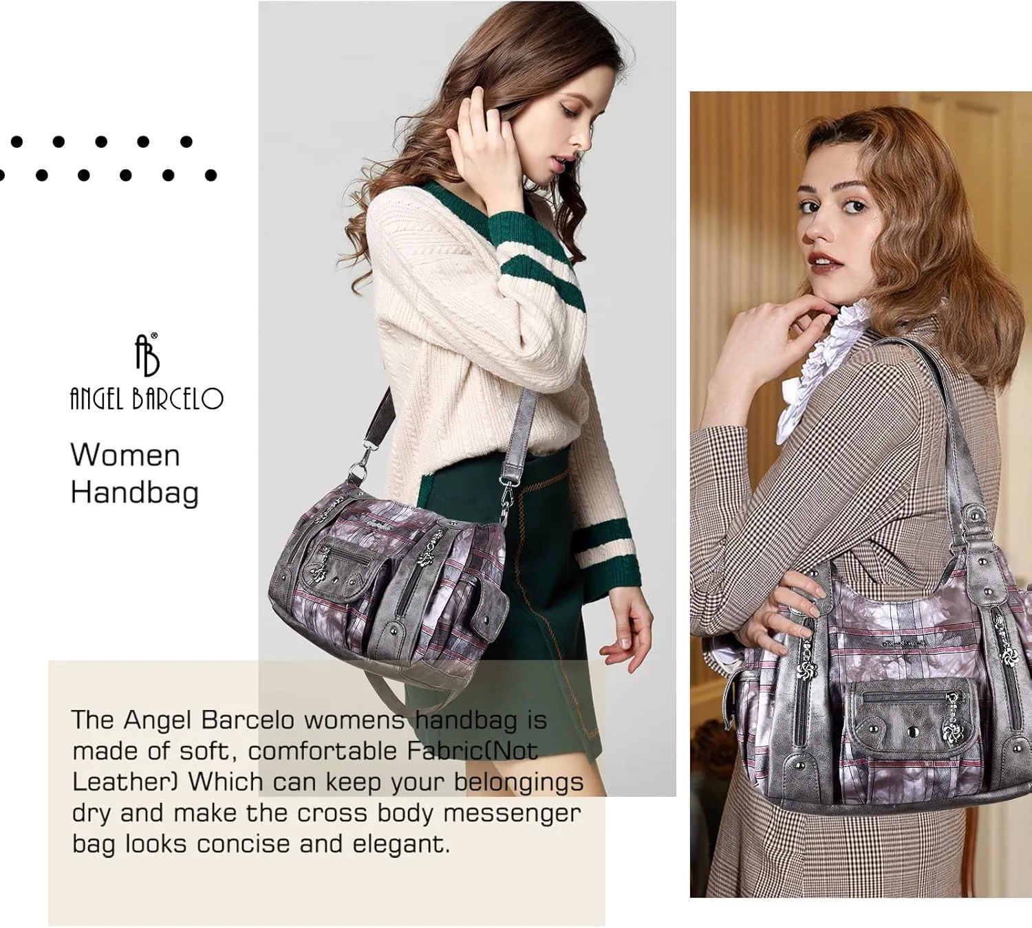 Angel Barcelo Womens Purses and Handbags PU Leather Shoulder Bag Fashion Hobo Bags for Girls