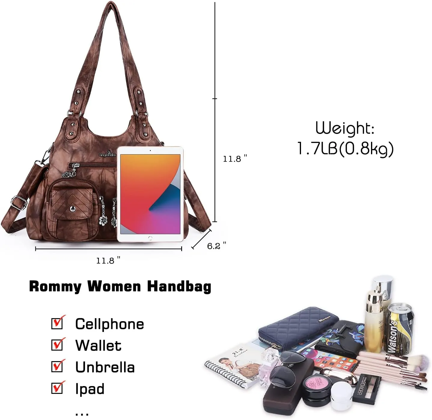 Angel Kiss Handbags for Women Large Hobo Bag Soft PU Leather Shoulder Bag for Women