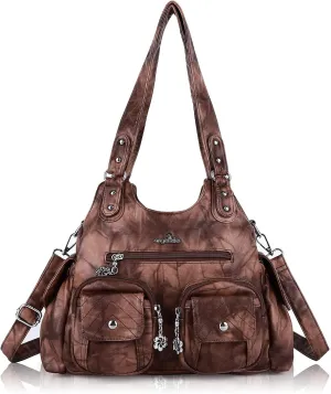 Angel Kiss Handbags for Women Large Hobo Bag Soft PU Leather Shoulder Bag for Women