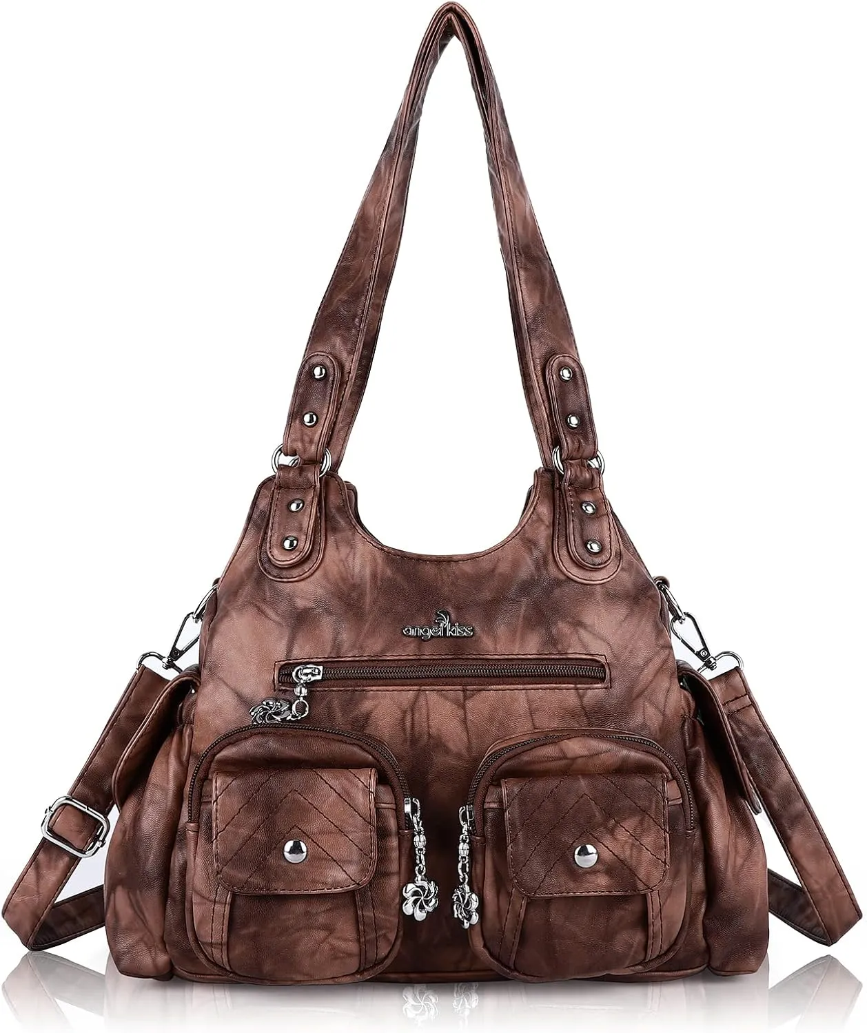Angel Kiss Handbags for Women Large Hobo Bag Soft PU Leather Shoulder Bag for Women