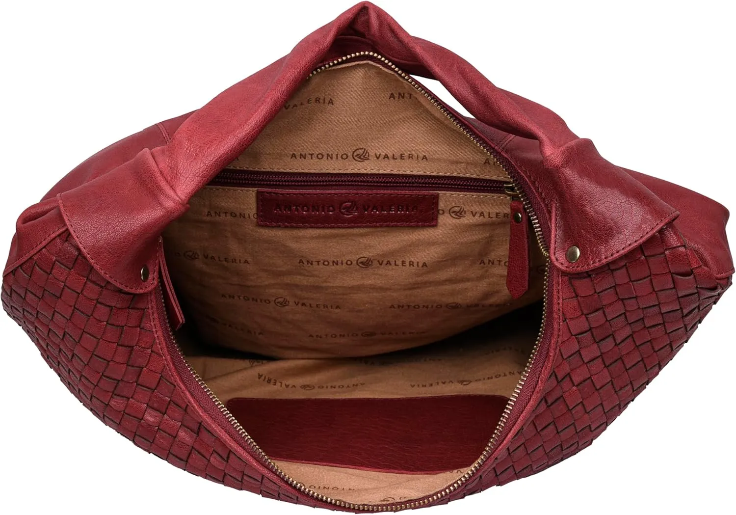 ANTONIO VALERIA Allison Braided Leather Tote Bag for Women
