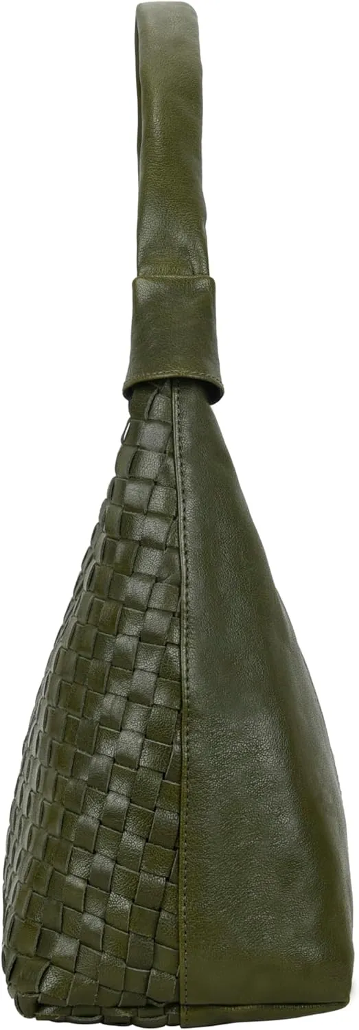 ANTONIO VALERIA Allison Braided Leather Tote Bag for Women
