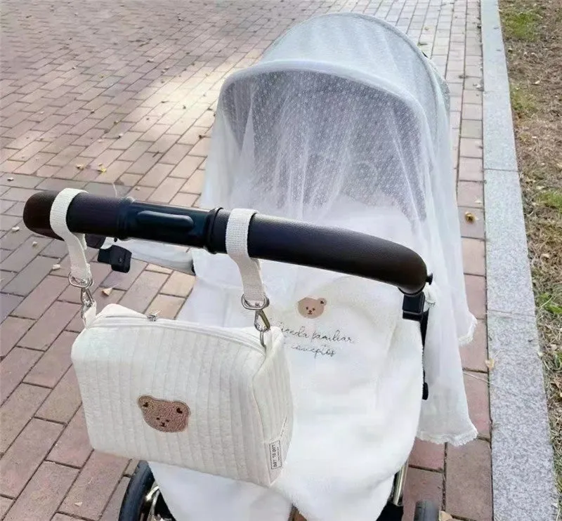 ANYMOM Mommy Diaper Bag Bear Design Stroller Bag With Zipper Maternity Organizer Cotton Storage Bag for Mommy