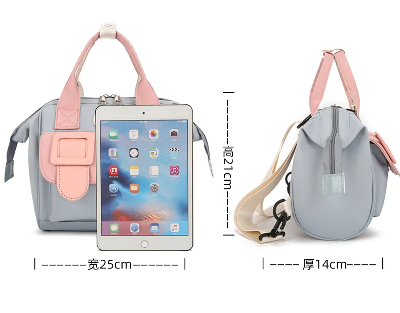 ANYMOM Mommy Diaper Bag Black Backpack Big Capacity Handbag Stroller for Moms Detachable Strap Maternity Shoulder Bag