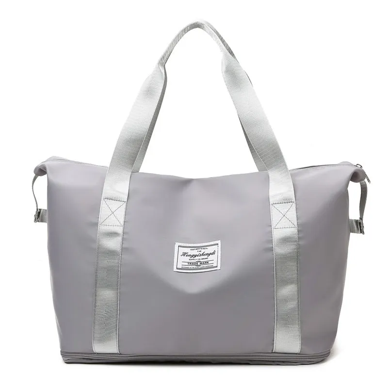 ANYMOM Mommy Diaper Bag Grey Waterproof Handbag Expandable Size With Zipper