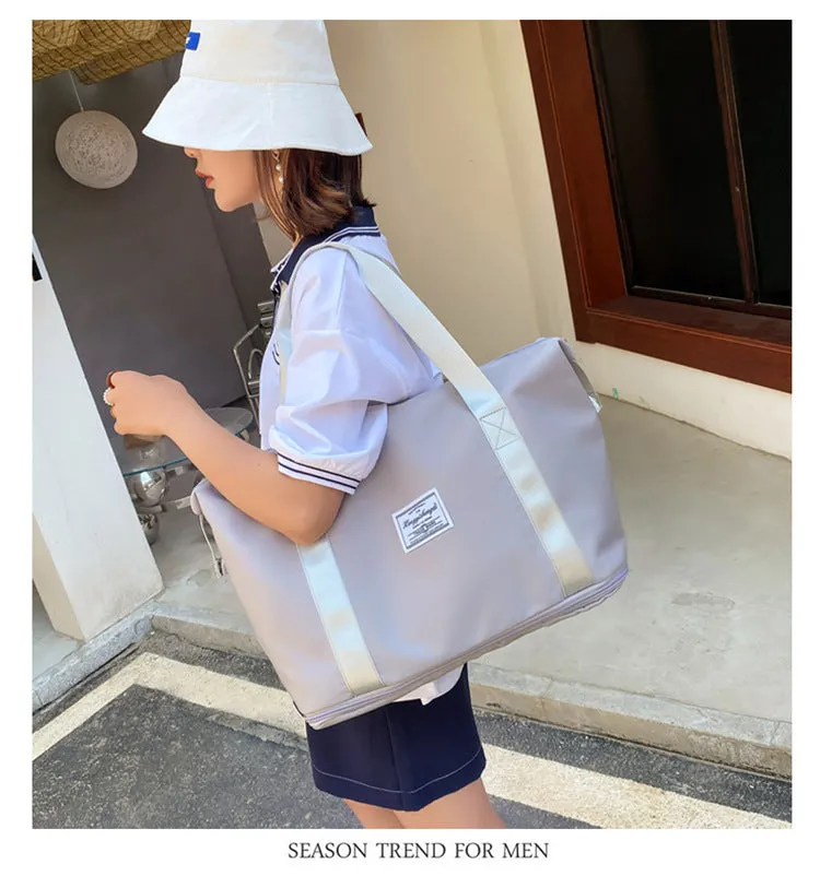 ANYMOM Mommy Diaper Bag Grey Waterproof Handbag Expandable Size With Zipper