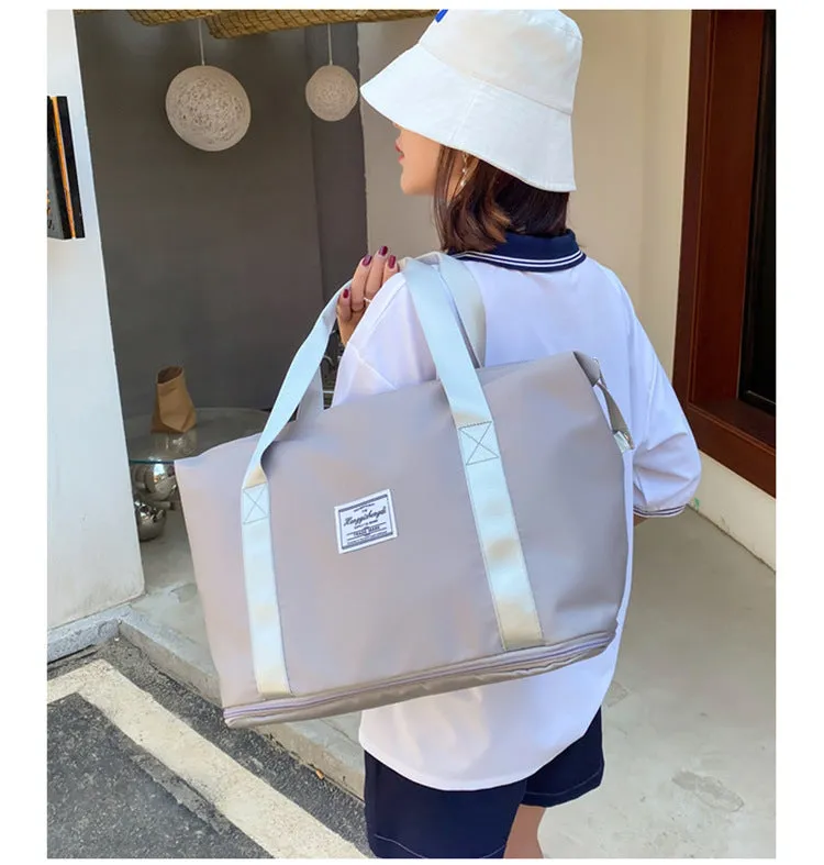 ANYMOM Mommy Diaper Bag Grey Waterproof Handbag Expandable Size With Zipper