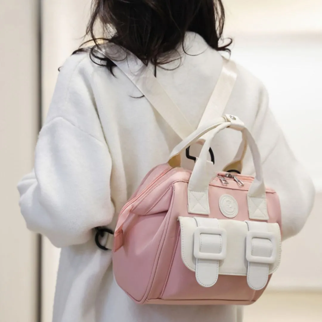 ANYMOM Mommy Diaper Bag Pink Backpack Big Capacity Handbag Stroller for Moms Detachable Strap Maternity Shoulder Bag