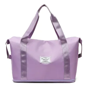 ANYMOM Mommy Diaper Bag Purple Waterproof Handbag Expandable Size With Zipper