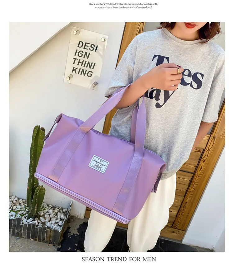 ANYMOM Mommy Diaper Bag Purple Waterproof Handbag Expandable Size With Zipper