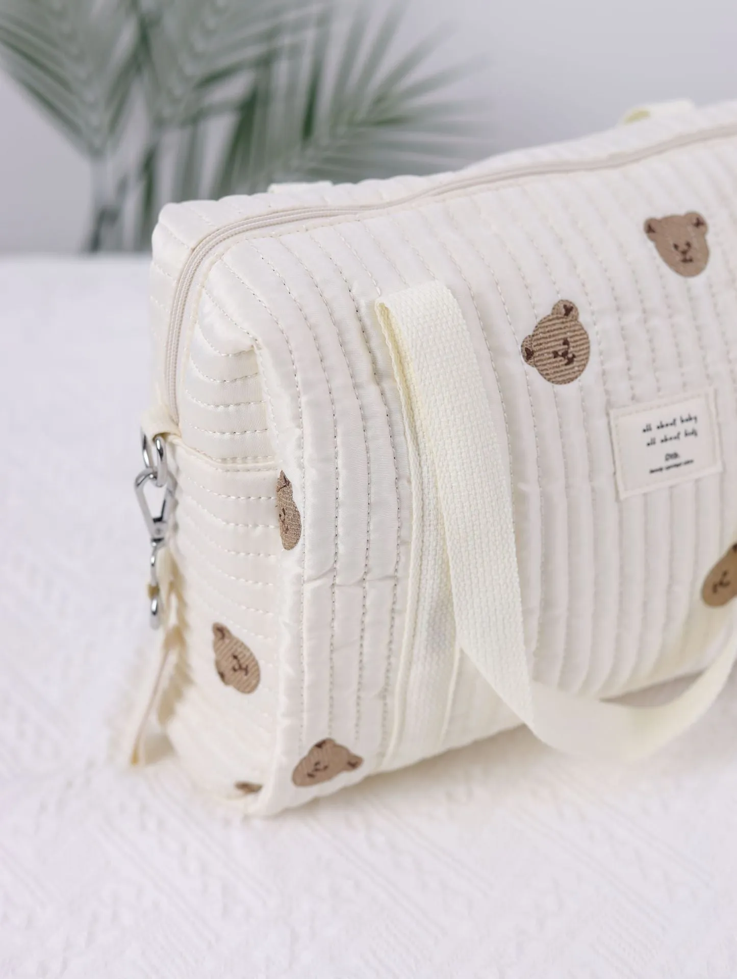 ANYMOM Mommy Diaper Bag Stuff Bear Handbag Embroidery Quilted Shoulder Mommy Bag Stroller for Baby